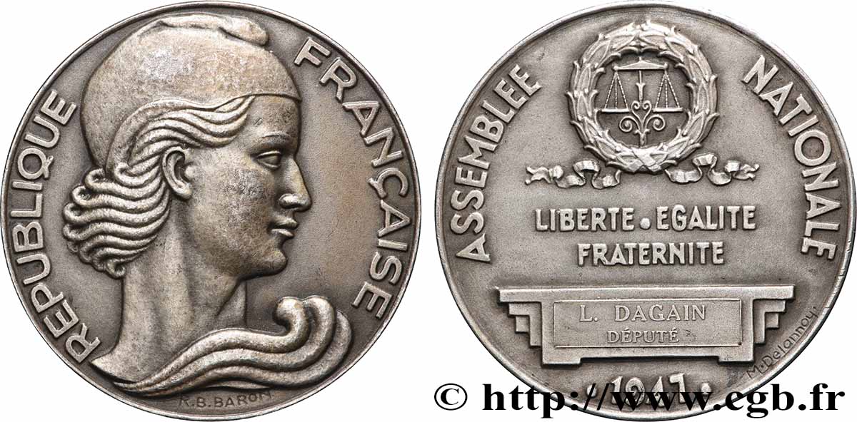 VIERTE FRANZOSISCHE REPUBLIK Médaille parlementaire, Assemblée Nationale, député VZ