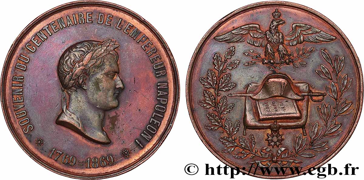 ZWEITES KAISERREICH Médaille, Centenaire de l’empereur Napoléon Ier SS