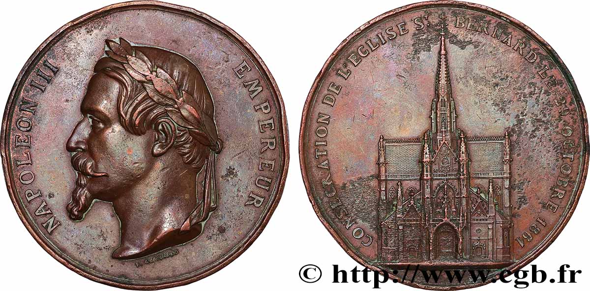 ZWEITES KAISERREICH Médaille, consécration de l’église Saint Bernard de la Chapelle à Paris SS