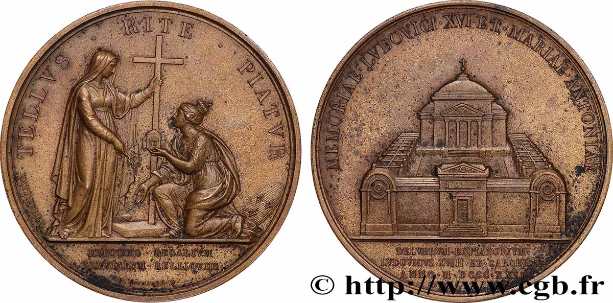 LOUIS XVI Médaille de la chapelle expiatoire de Louis XVI et Marie-Antoinette fVZ
