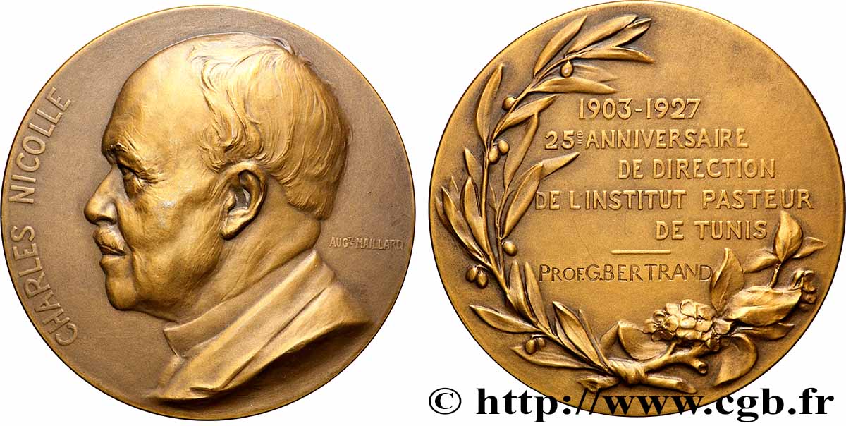SCIENCES & SCIENTIFIQUES Médaille, Charles Jules Henri Nicolle, 25e anniversaire de direction VZ