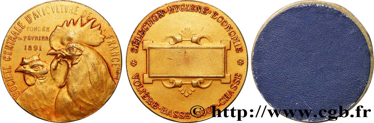TROISIÈME RÉPUBLIQUE Médaille de récompense, Sélection hygiène et économie, Volière et basse-cour TTB+