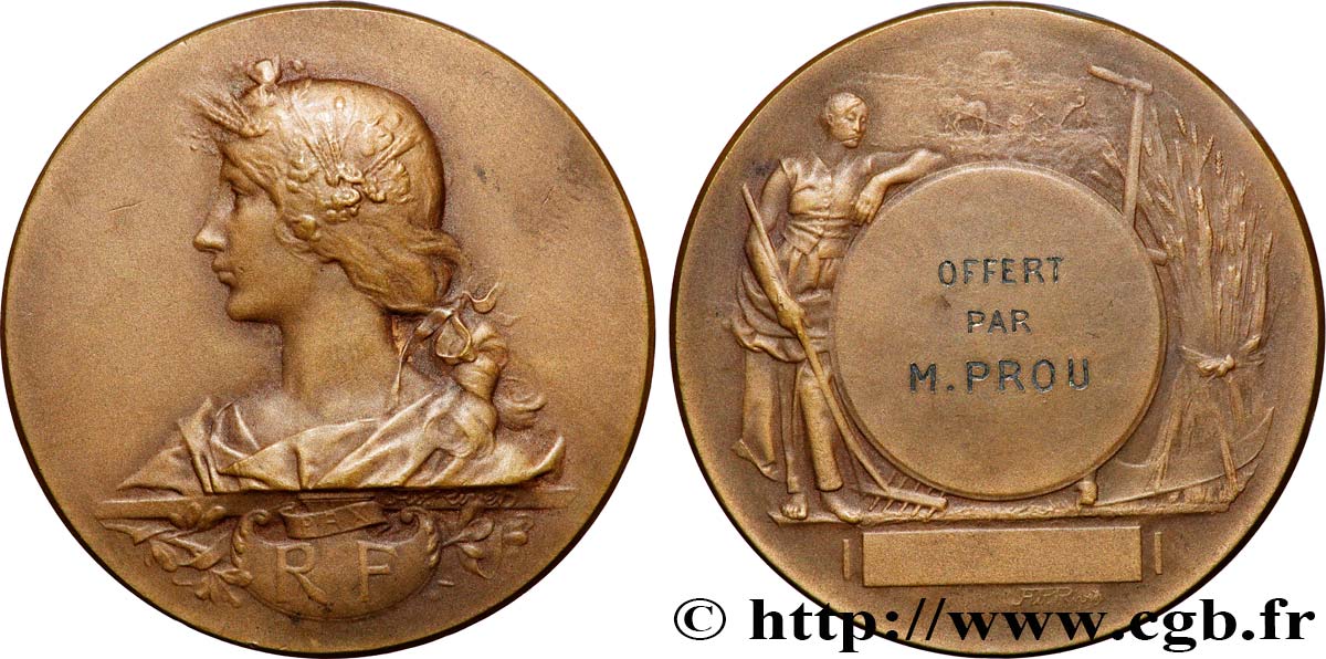 TROISIÈME RÉPUBLIQUE Médaille de récompense TTB+