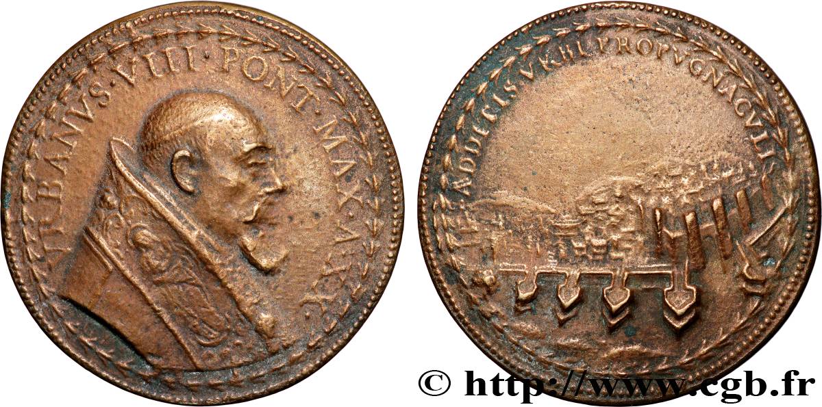 ITALIE - ÉTATS DU PAPE - URBAIN VIII (Maffeo Barberini) Fonte, Renforcement des remparts de Rome TTB