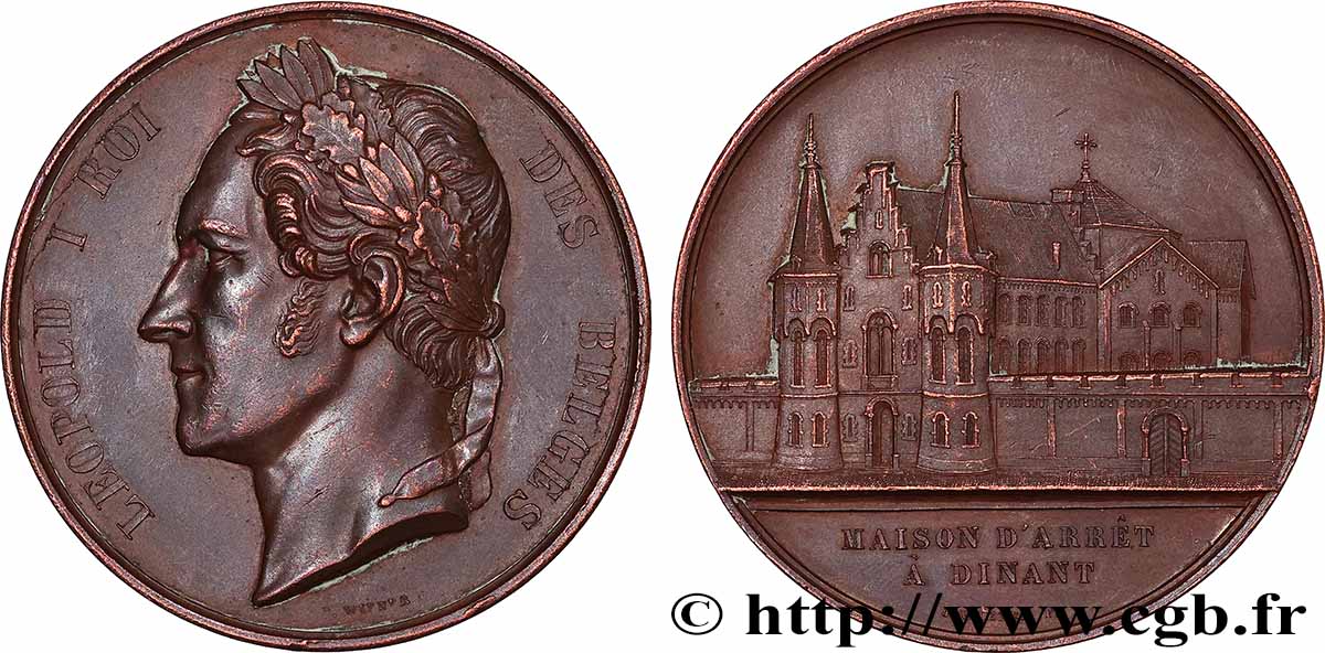 BELGIQUE - ROYAUME DE BELGIQUE - LÉOPOLD Ier Médaille, Maison d’arrêt de Dinant fVZ