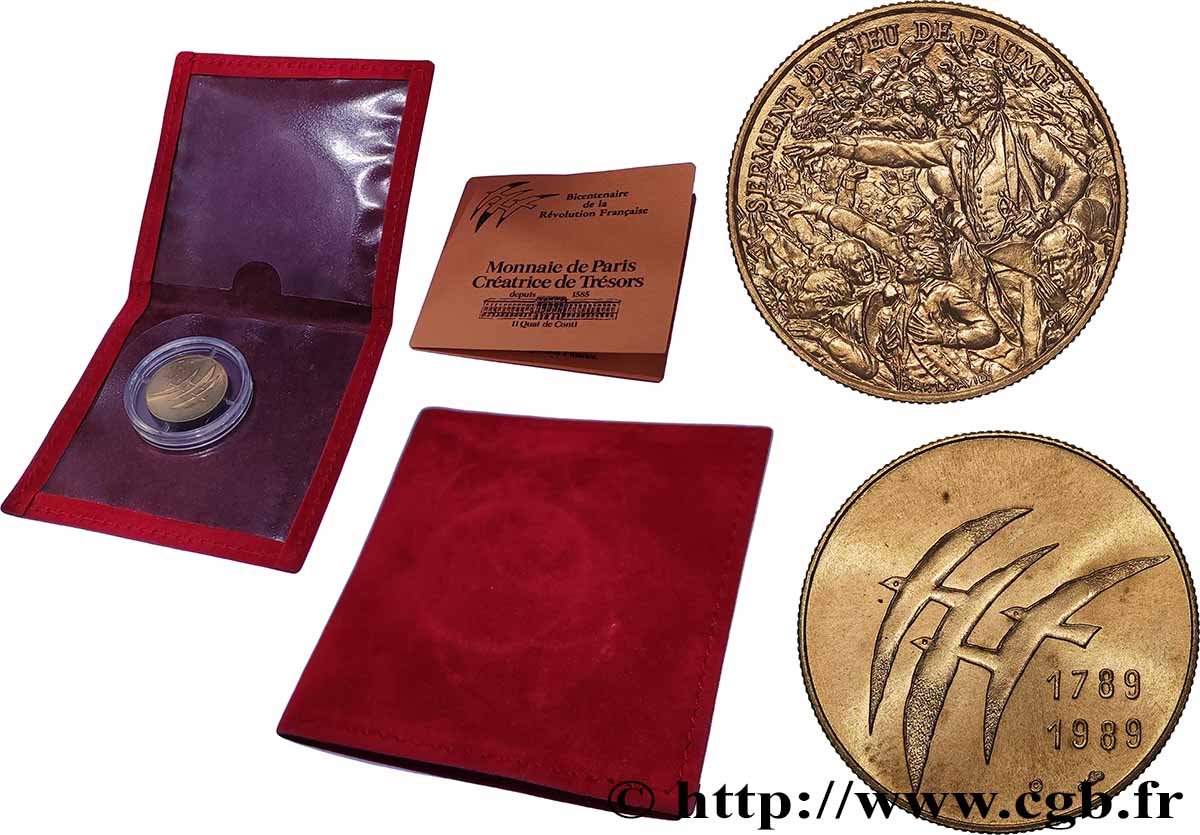 CINQUIÈME RÉPUBLIQUE Médaille Du Bicentenaire de la Révolution Française TTB+