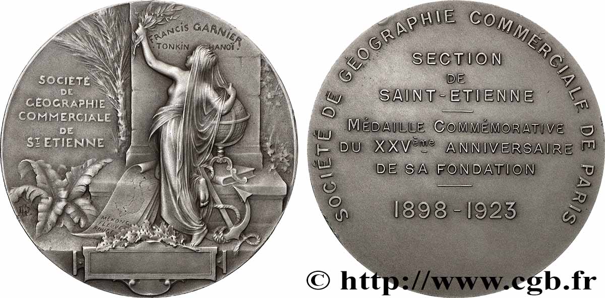 TERZA REPUBBLICA FRANCESE Médaille, 25e anniversaire de la fondation de la section de St-Etienne SPL