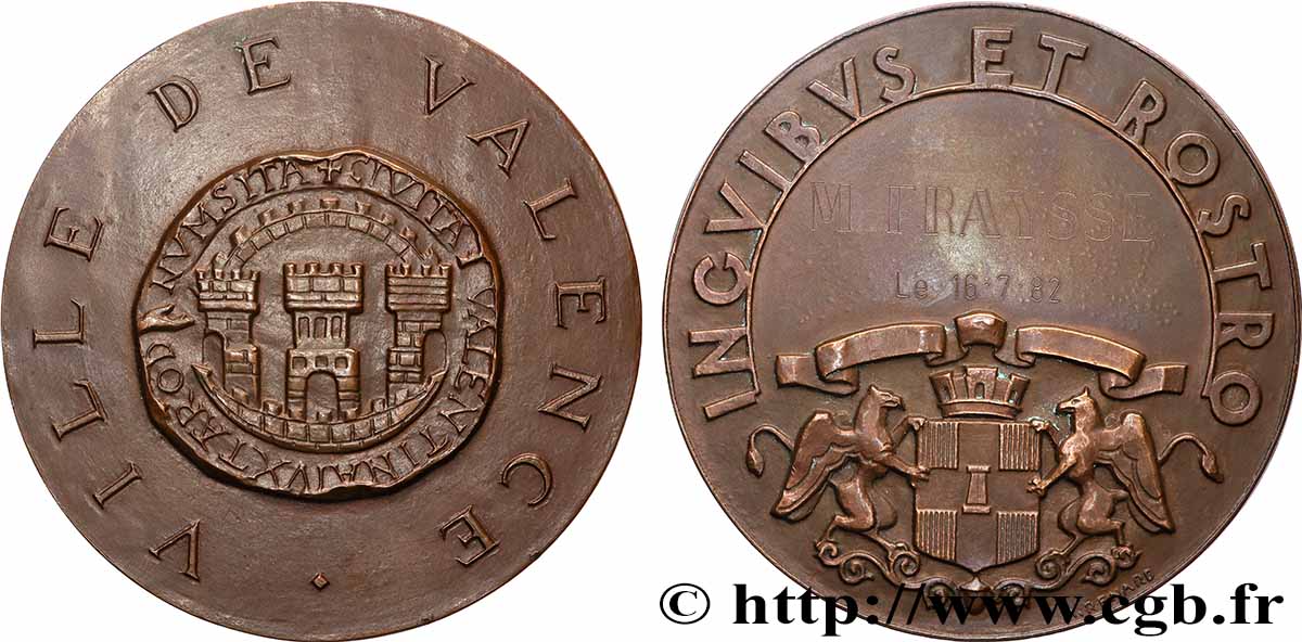 CINQUIÈME RÉPUBLIQUE Médaille, Valence SUP