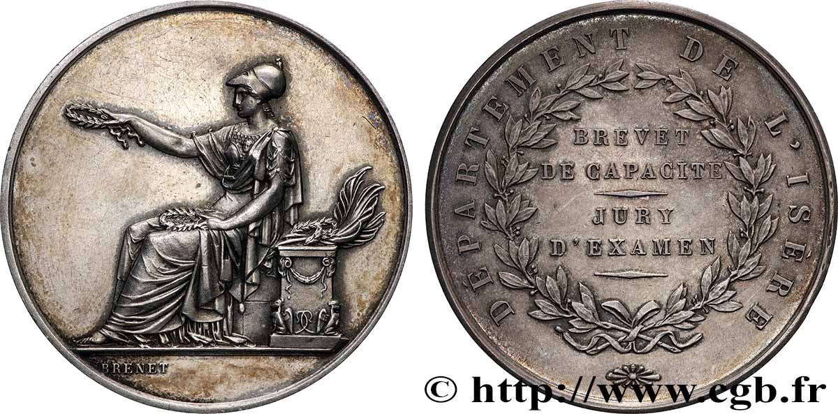 III REPUBLIC Médaille, Brevet de capacité, Jury d’examen AU/AU