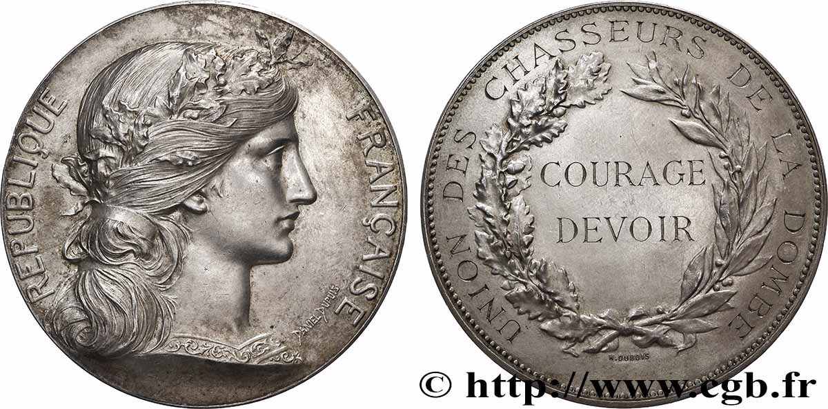 DRITTE FRANZOSISCHE REPUBLIK Médaille, Union des chasseurs de la Dombe VZ