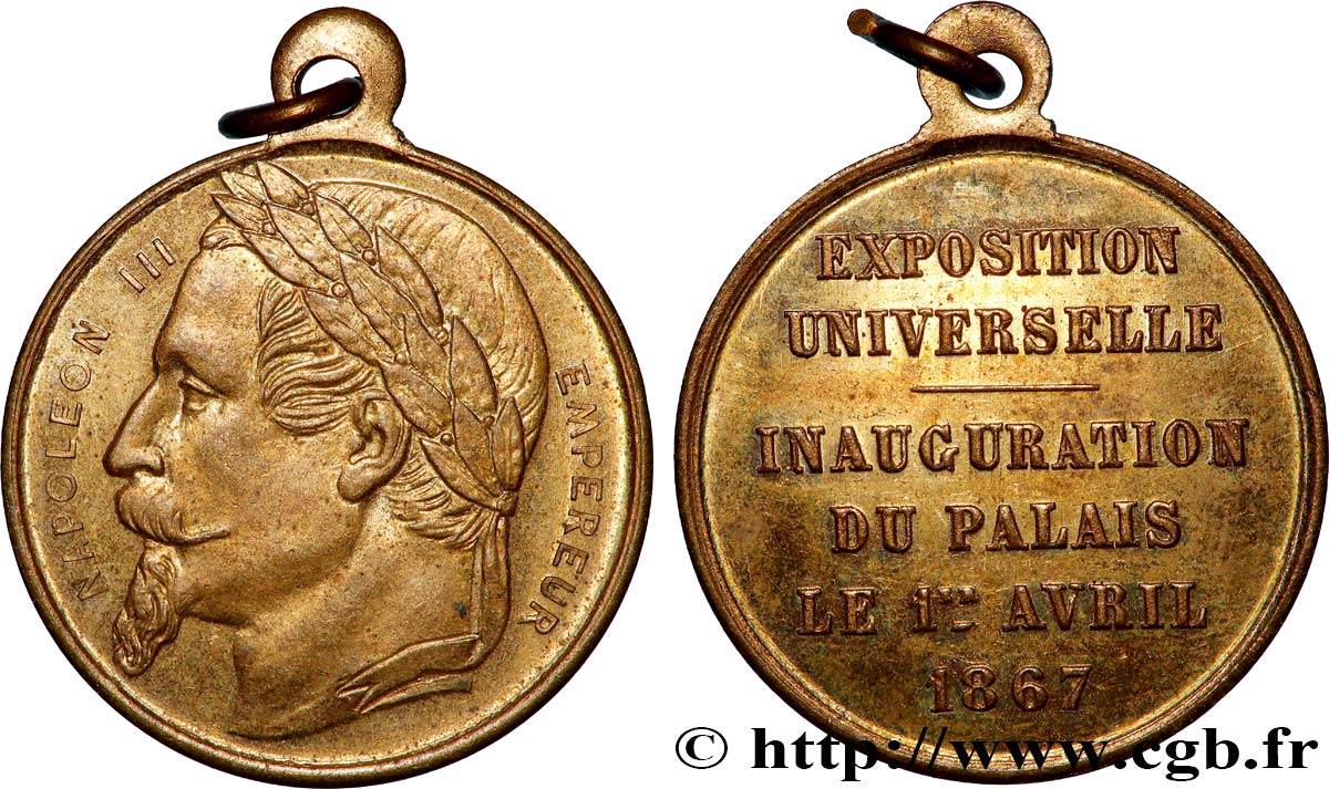 SECOND EMPIRE Médaillette, Inauguration du palais AU