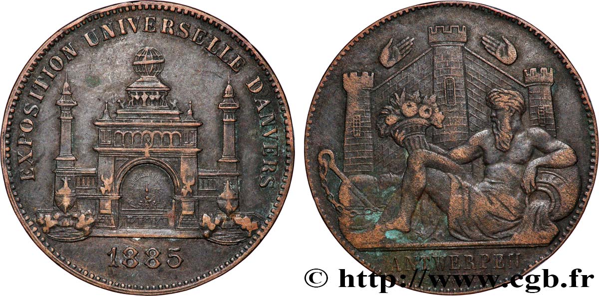 BELGIQUE - ROYAUME DE BELGIQUE - LÉOPOLD II Médaille, Exposition Universelle d’Anvers TTB