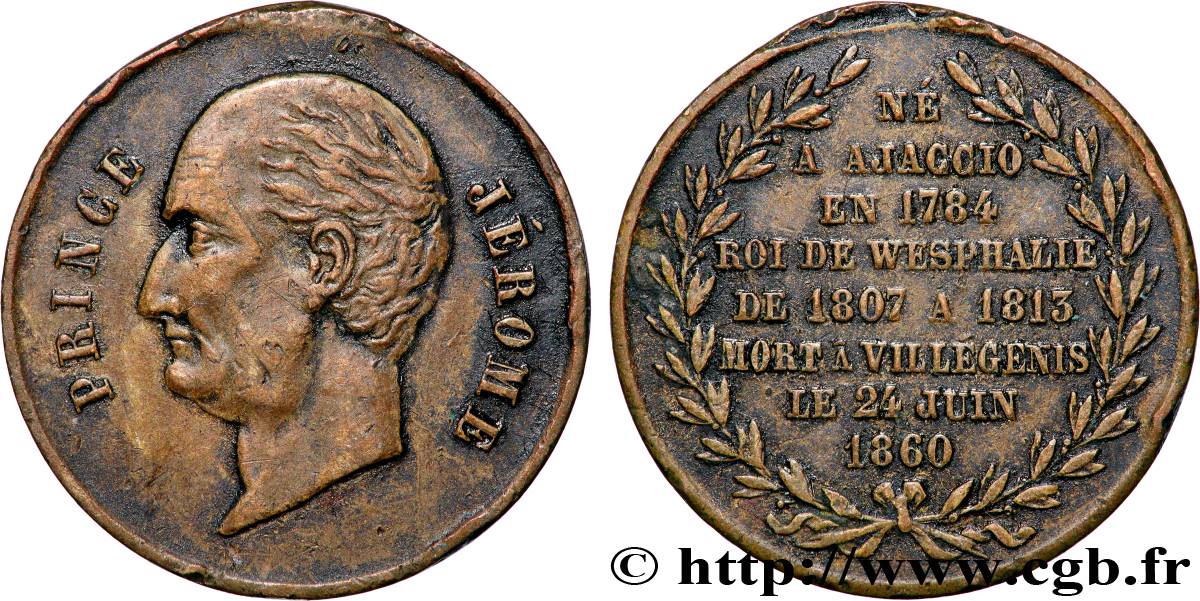 PREMIER EMPIRE Médaillette, Jérôme Napoléon frère de l’Empereur TTB