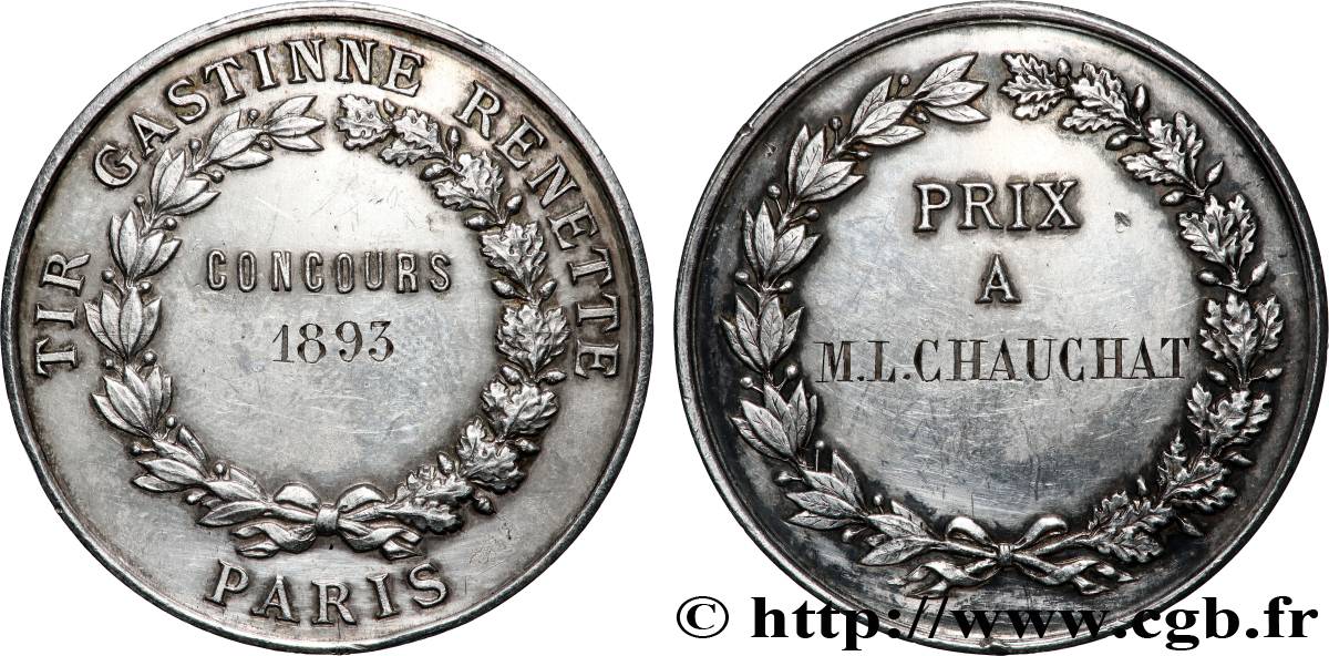 TROISIÈME RÉPUBLIQUE Médaille, Concours tir gastinne renette TTB+