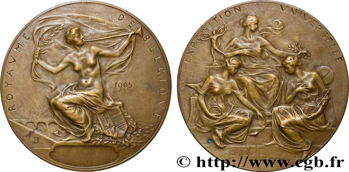 BELGIQUE - ROYAUME DE BELGIQUE - LÉOPOLD II Médaille, Exposition universelle de Liège fVZ