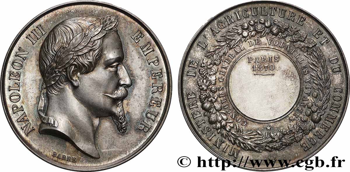 SECOND EMPIRE Médaille, Concours général de volailles vivantes MS