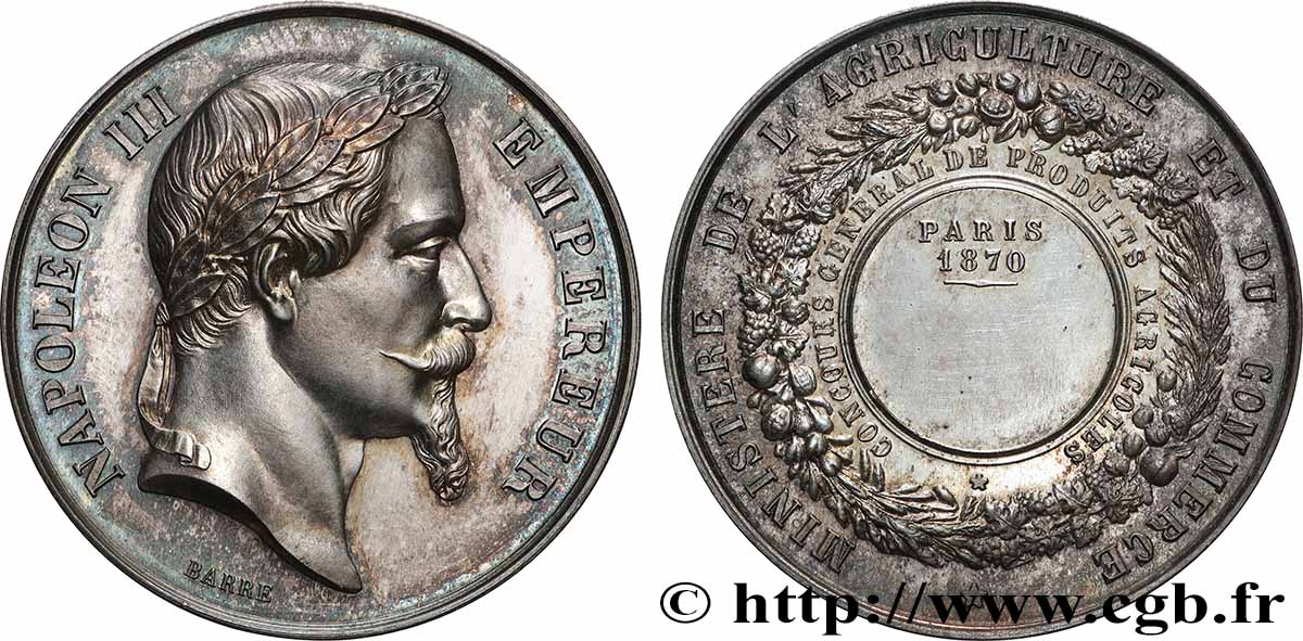 SECOND EMPIRE Médaille, Concours général de produits agricoles MS