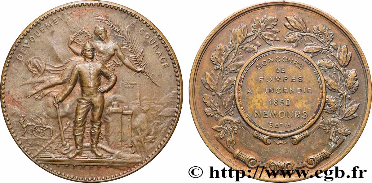 DRITTE FRANZOSISCHE REPUBLIK Médaille, Concours de pompes à incendies fVZ/VZ