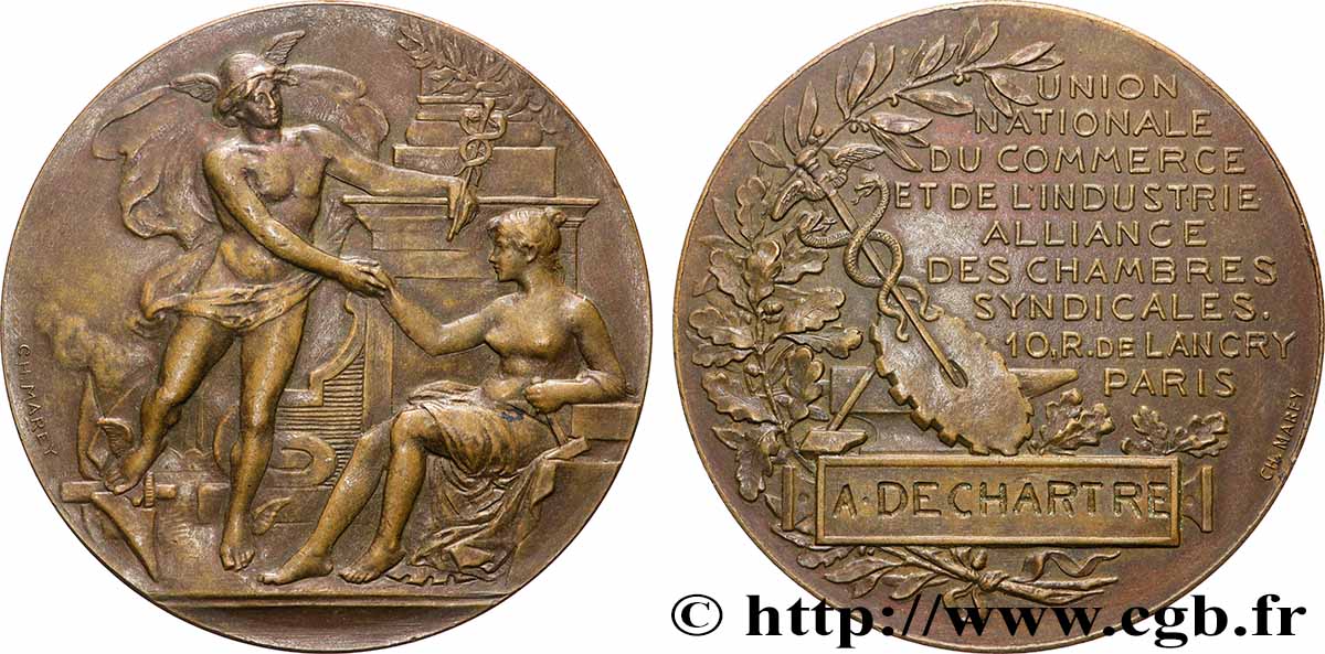 ASSOCIATIONS PROFESSIONNELLES - SYNDICATS Médaille, Union nationale du commerce et de l’industrie TTB+