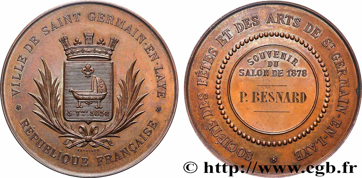 DRITTE FRANZOSISCHE REPUBLIK Médaille, Société des Fêtes et des Arts, Souvenir du Salon VZ