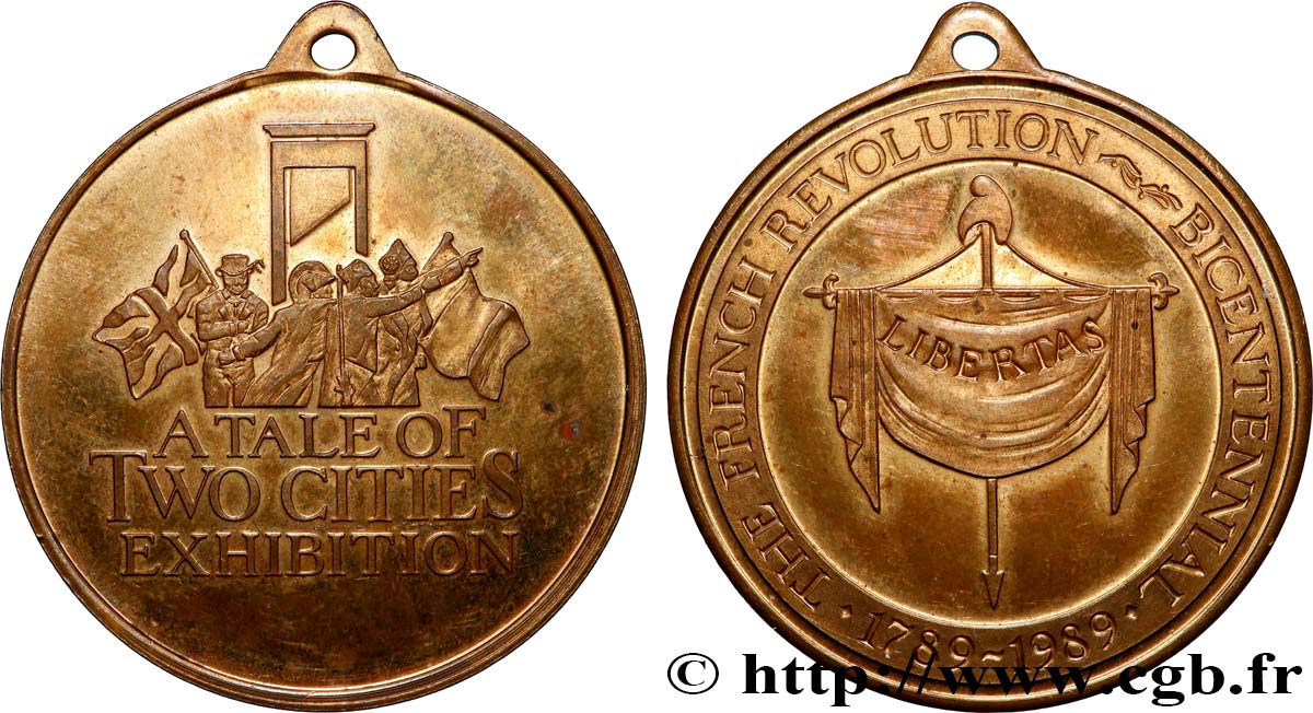 ANGLETERRE Médaille, Bicentenaire de la révolution française TTB+