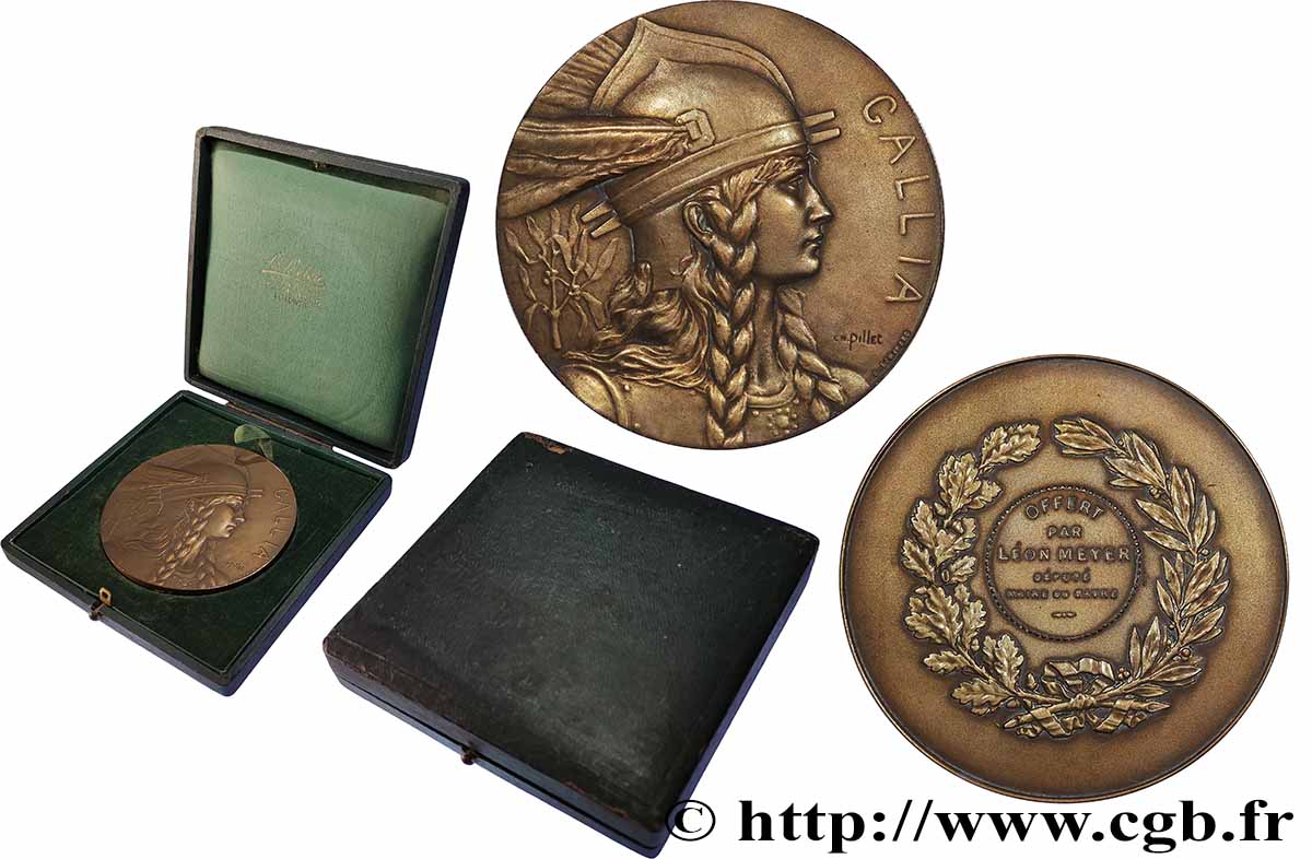 TROISIÈME RÉPUBLIQUE Médaille GALLIA, Offert par Léon Meyer, député maire du Havre TTB+