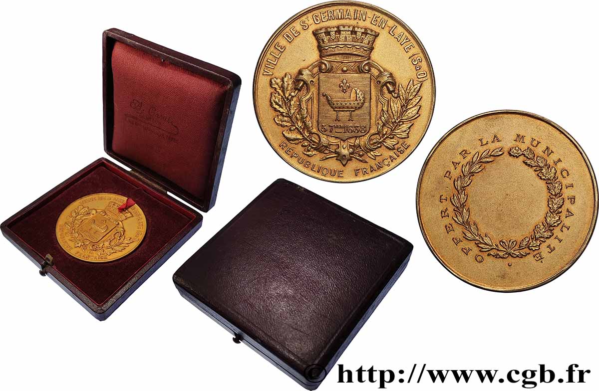DRITTE FRANZOSISCHE REPUBLIK Médaille, Offert par la municipalité VZ