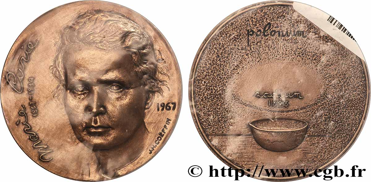 SCIENCES & SCIENTIFIQUES Médaille, Marie Curie, refrappe SPL