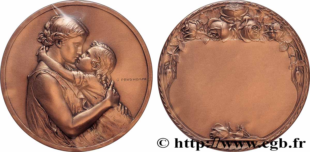 TROISIÈME RÉPUBLIQUE Médaille, Mère et enfant, refrappe SPL