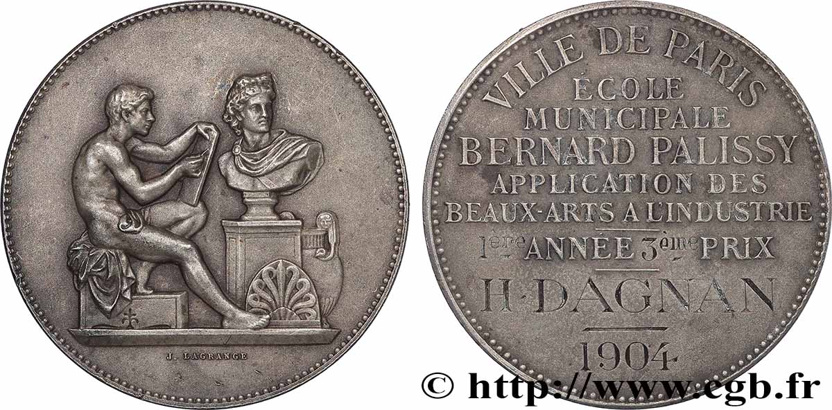 III REPUBLIC Médaille, 1ère année, 3e Prix AU