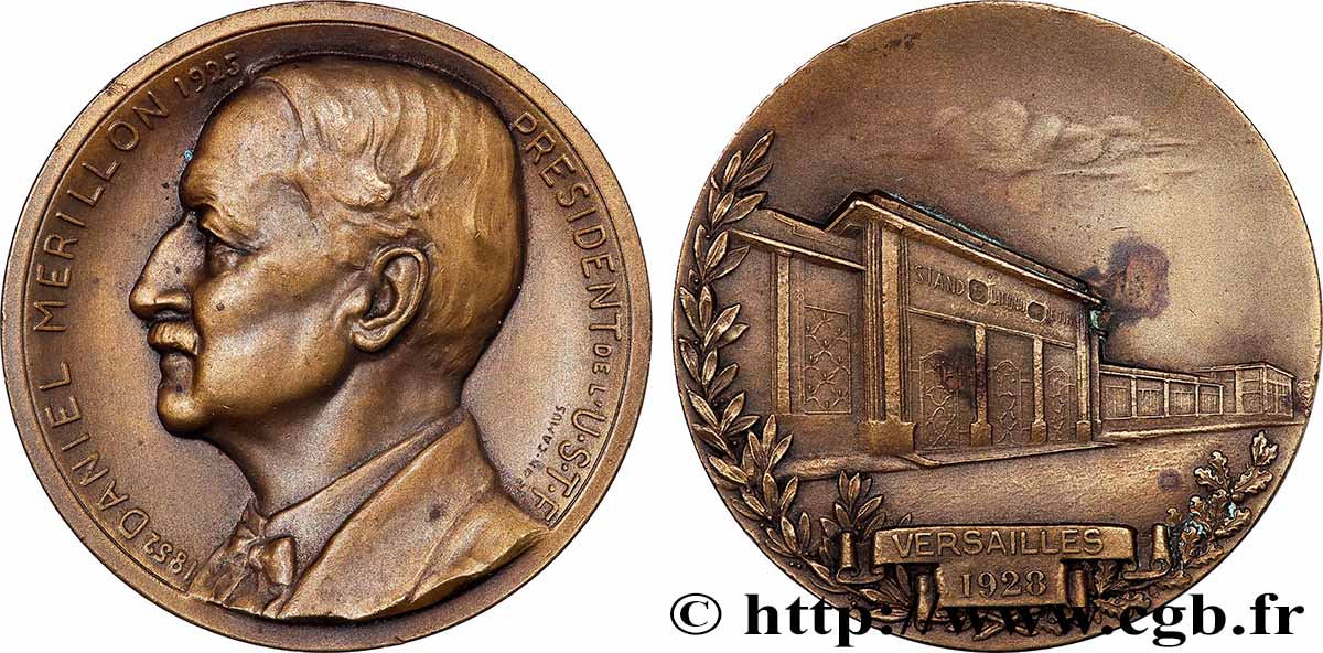 TROISIÈME RÉPUBLIQUE Médaille, Daniel Merillon, président de l’U.S.T.F. SUP/TTB+