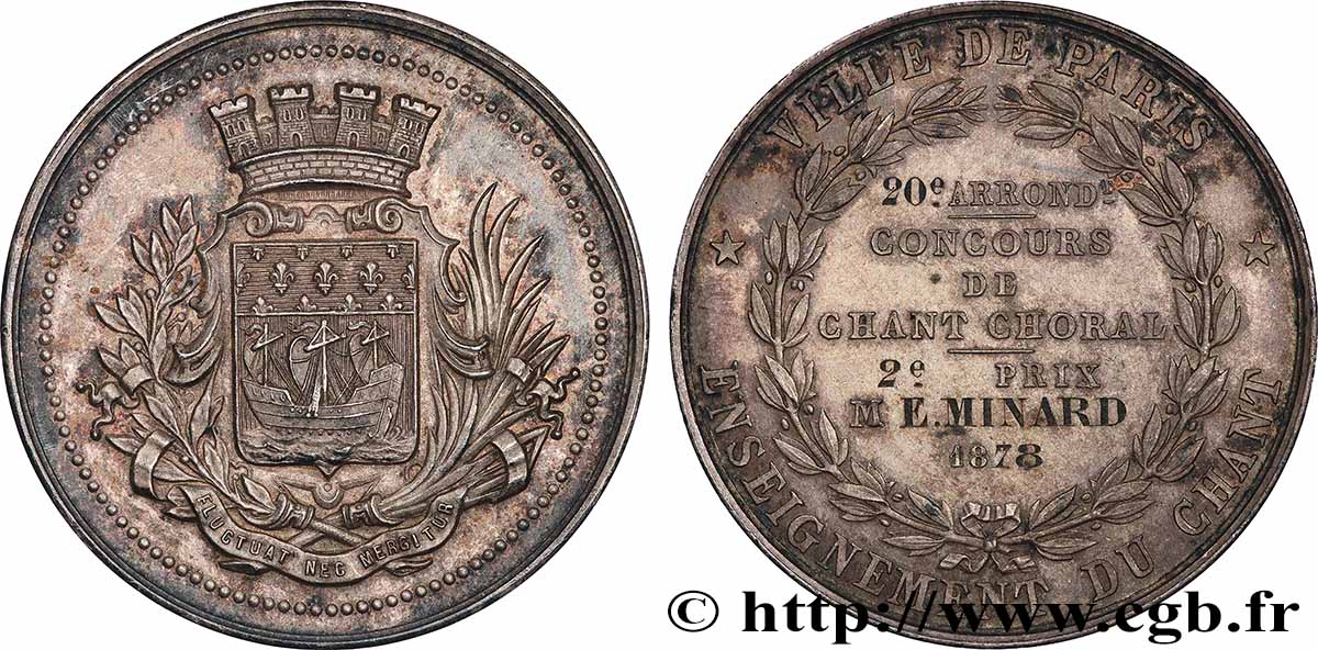 DRITTE FRANZOSISCHE REPUBLIK Médaille, Enseignement du chant, Concours de chant choral fVZ