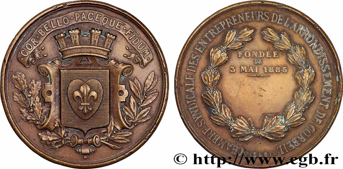 III REPUBLIC Médaille, Chambre syndicale des entrepreneurs XF