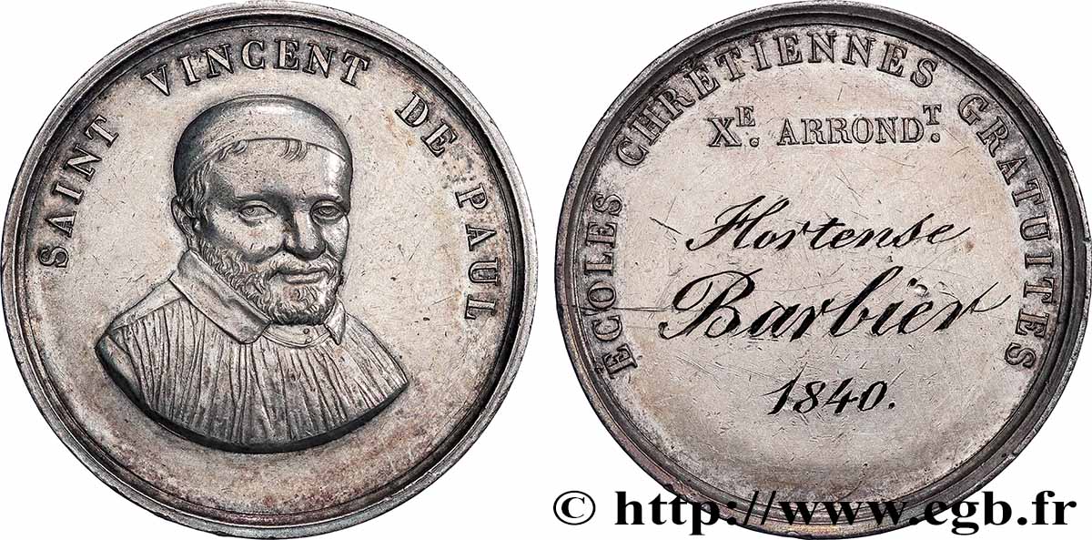 LOUIS-PHILIPPE Ier Médaille, Écoles chrétiennes gratuites TTB+