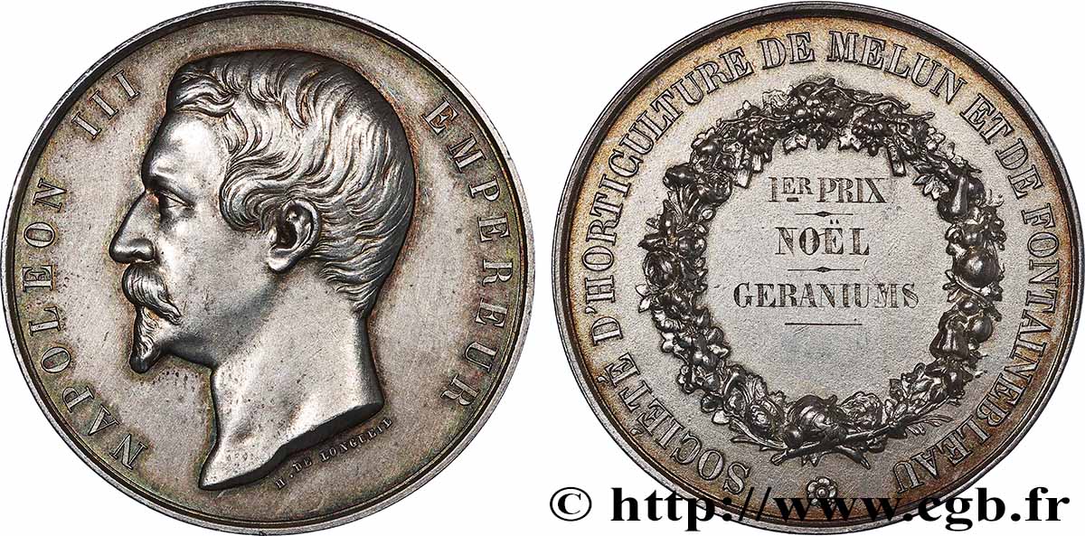 SECOND EMPIRE Médaille, Société d’horticulture de Melun AU