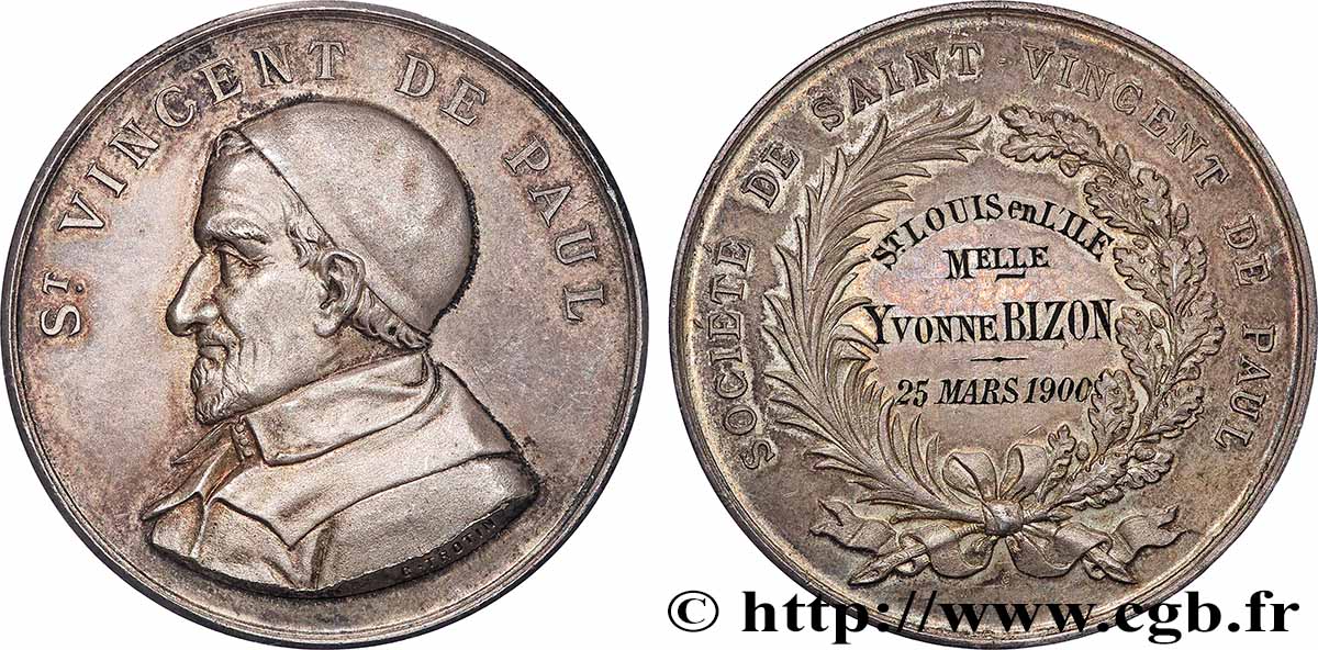 DRITTE FRANZOSISCHE REPUBLIK Médaille, Société de Saint Vincent de Paul fVZ