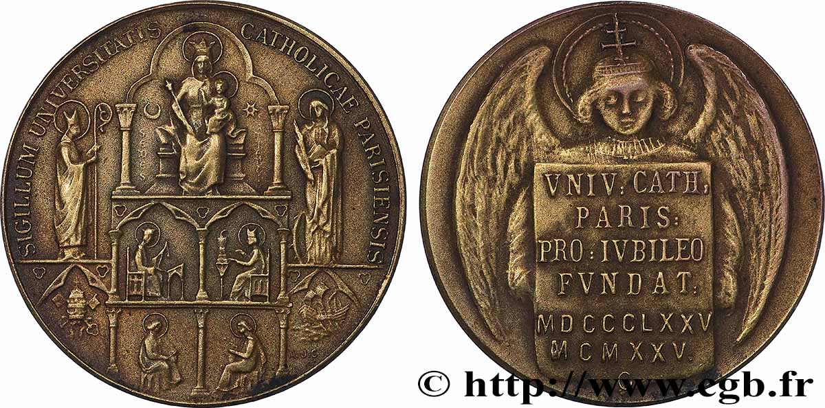 TROISIÈME RÉPUBLIQUE Médaille, Université catholique de Paris TTB+