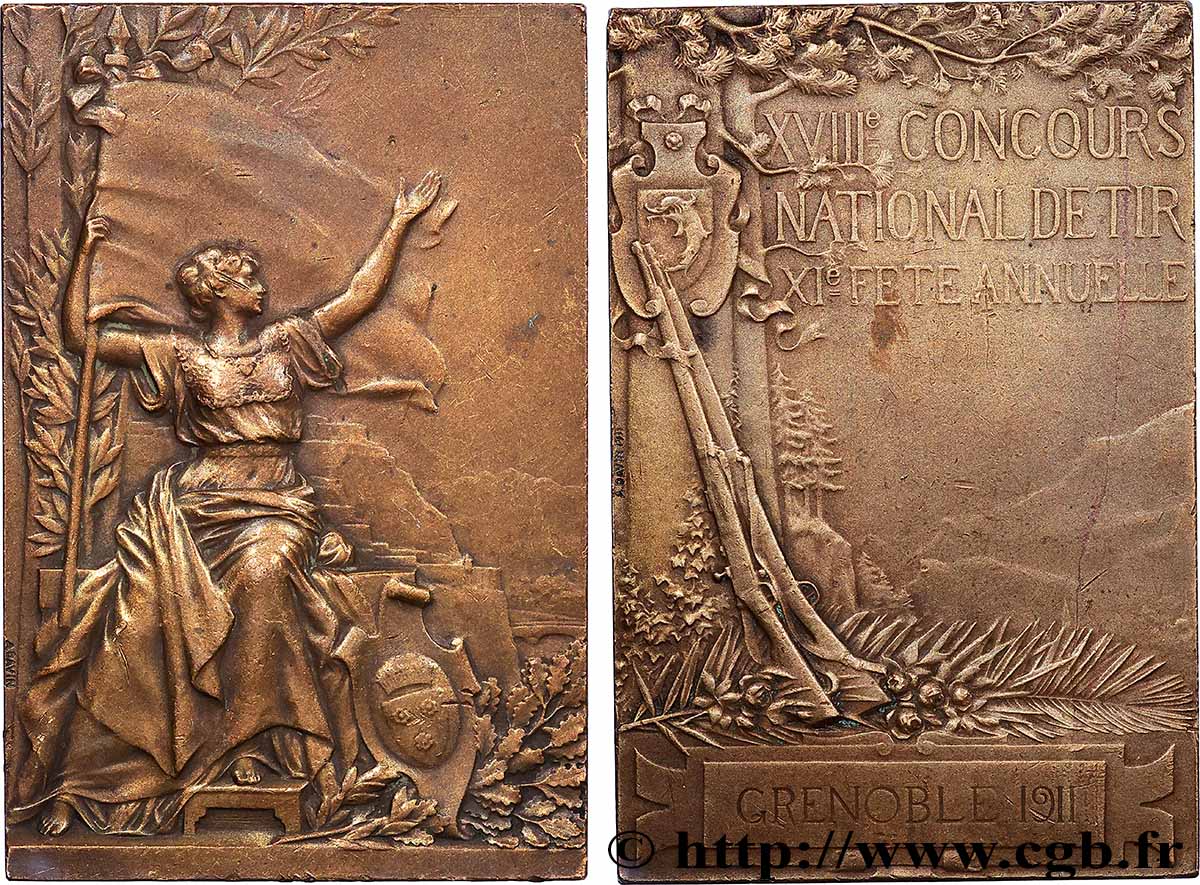 TROISIÈME RÉPUBLIQUE Plaquette, XVIIIe concours national de tir, 11e Fête annuelle TTB+