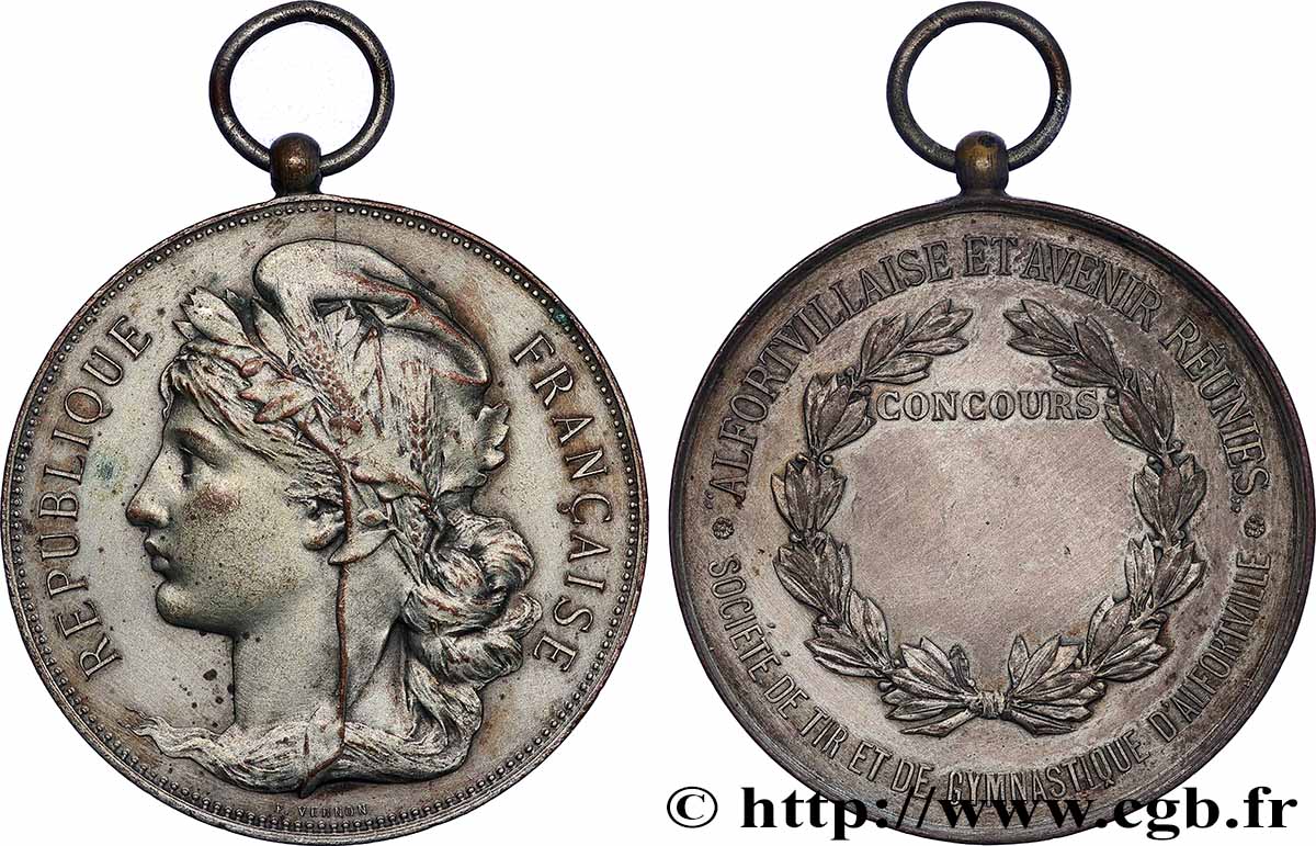 TROISIÈME RÉPUBLIQUE Médaille, Alfortvillaise et Avenir réunies TTB