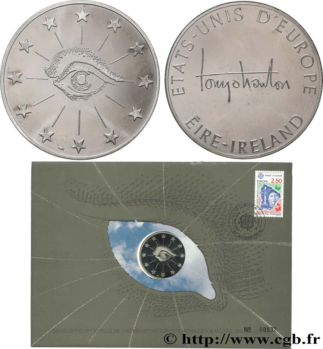 EUROPE Enveloppe “Timbre médaille” Ouverture des frontières des pays membres de la CEE SPL