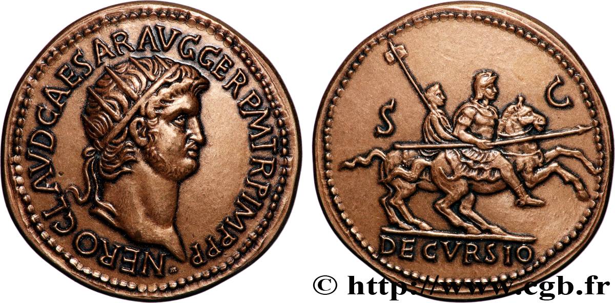 CINQUIÈME RÉPUBLIQUE Médaille antiquisante, Néron SUP