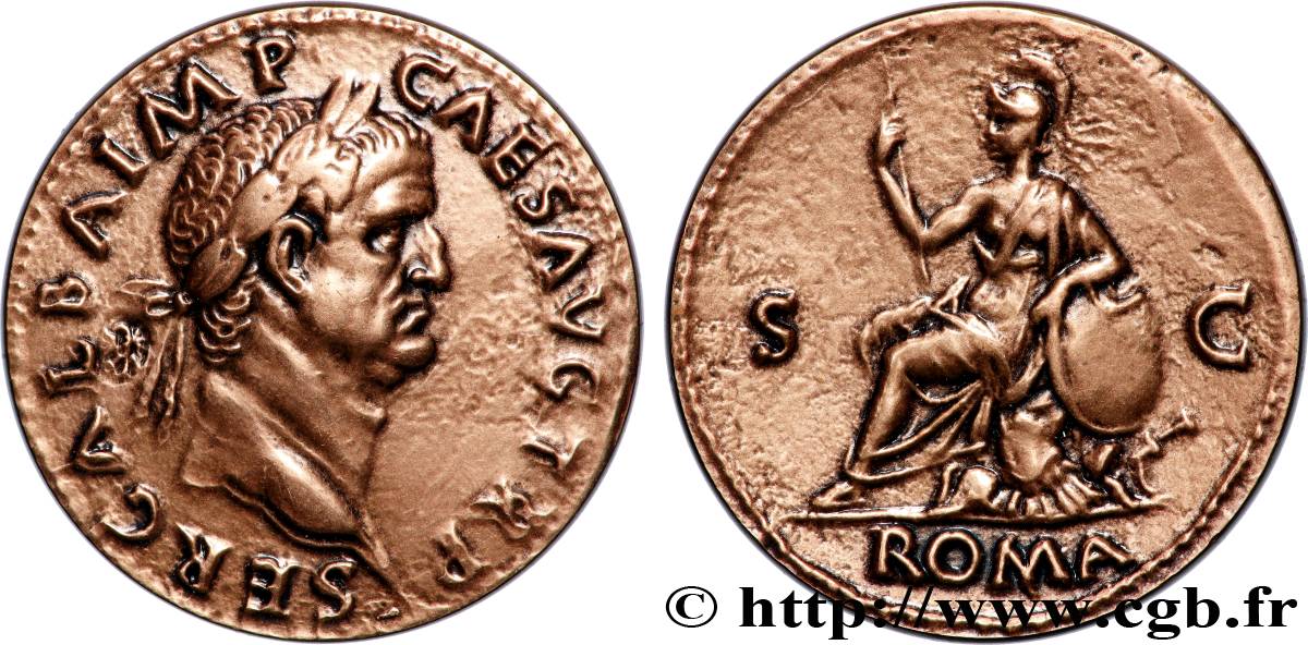 GALBA Médaille, Reproduction du Sesterce de Galba TTB+