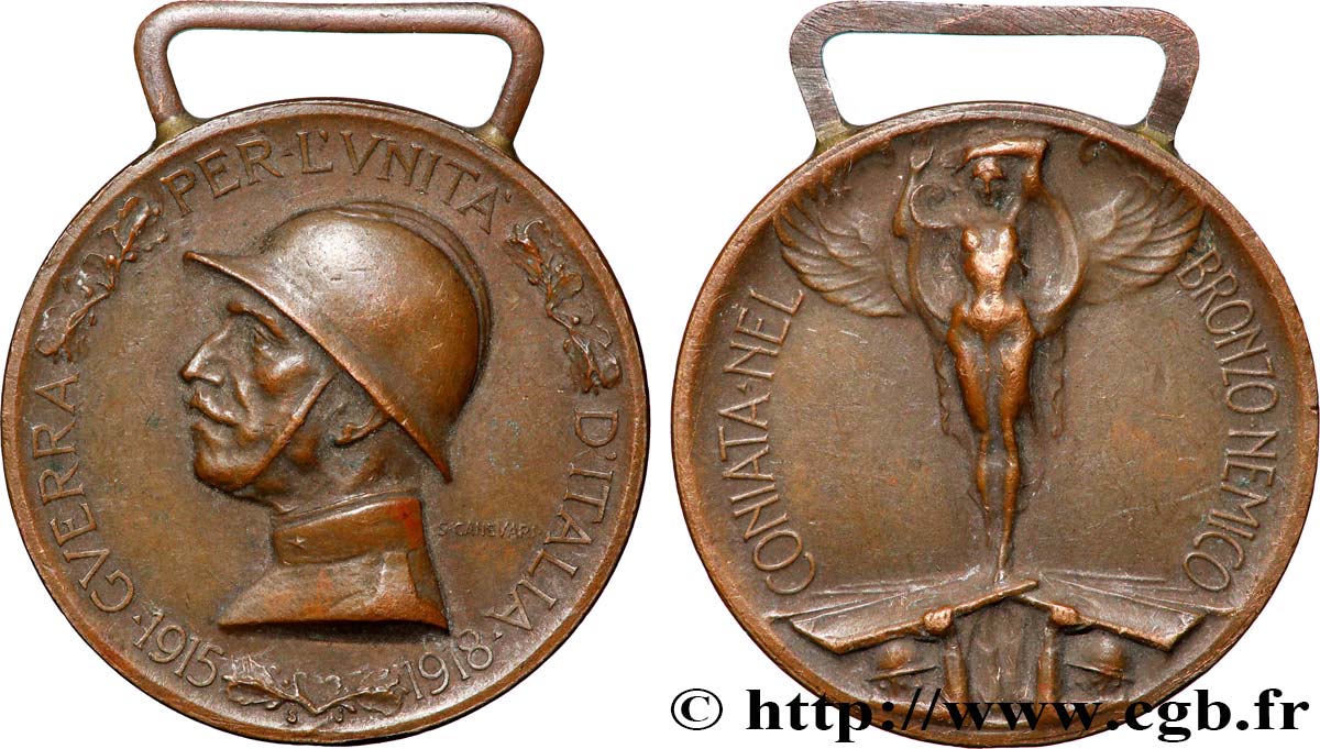 ITALIE - VICTOR EMMANUEL III Médaille commémorative de la guerre italo-autrichienne 1915-1918 TTB+
