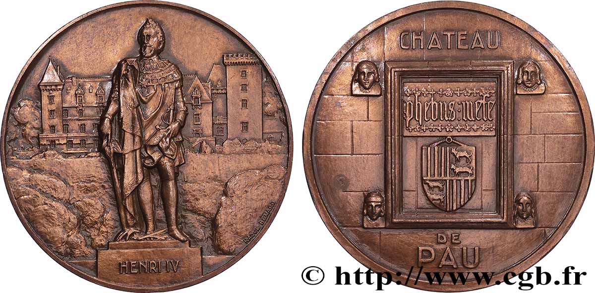 FUNFTE FRANZOSISCHE REPUBLIK Médaille, Château de Pau, Henri IV VZ