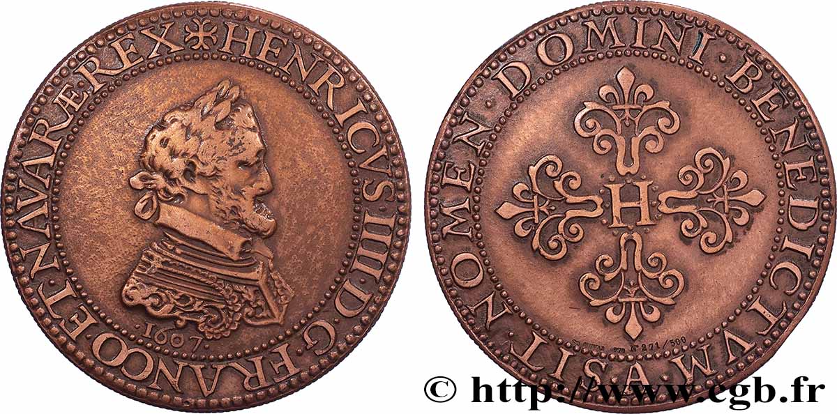 HENRI IV LE GRAND Médaille, reproduction du Piéfort du Franc de Henri IV, n°271 SUP