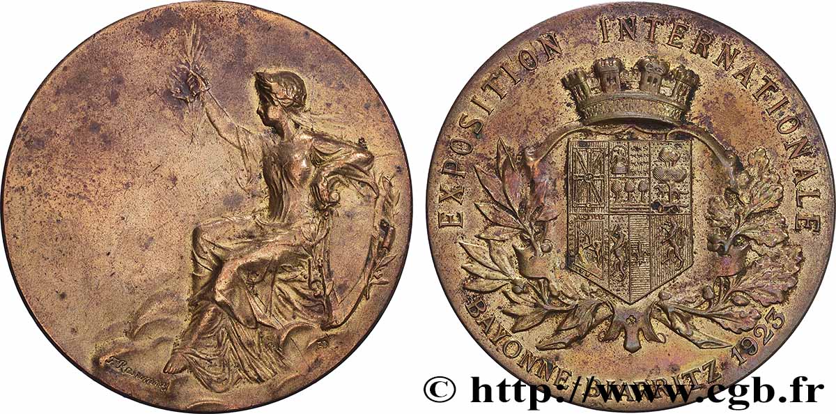 III REPUBLIC Médaille, Exposition internationale Bayonne-Biarritz XF