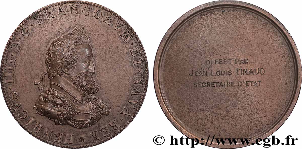 FUNFTE FRANZOSISCHE REPUBLIK Médaille, Henri VI, Offert par le secrétaire d’État, Jean-Louis TInaud VZ