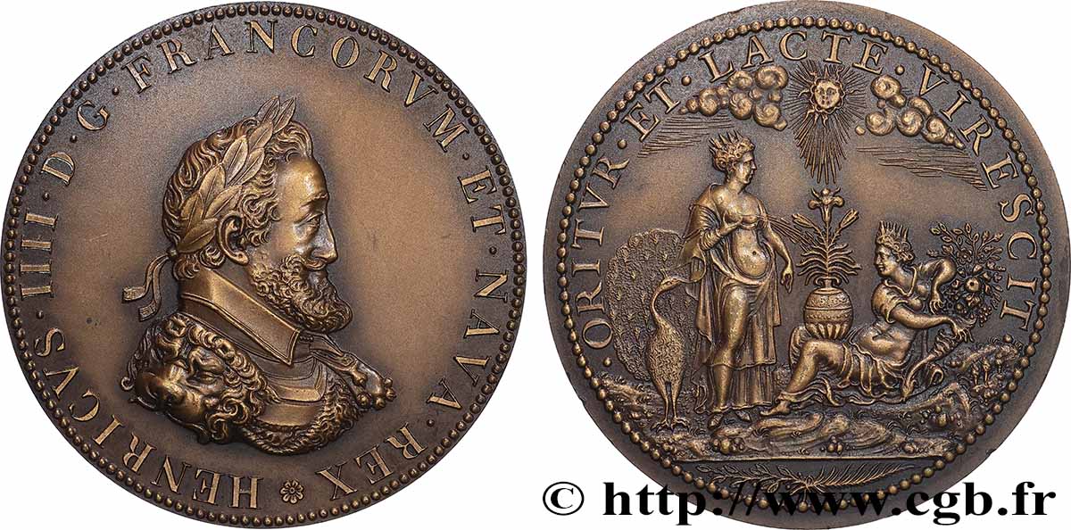 HENRY IV Médaille, Junon et la Fortune, refrappe AU
