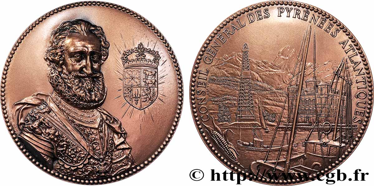 HENRY IV Médaille, Conseil général des Pyrénées atlantiques MS