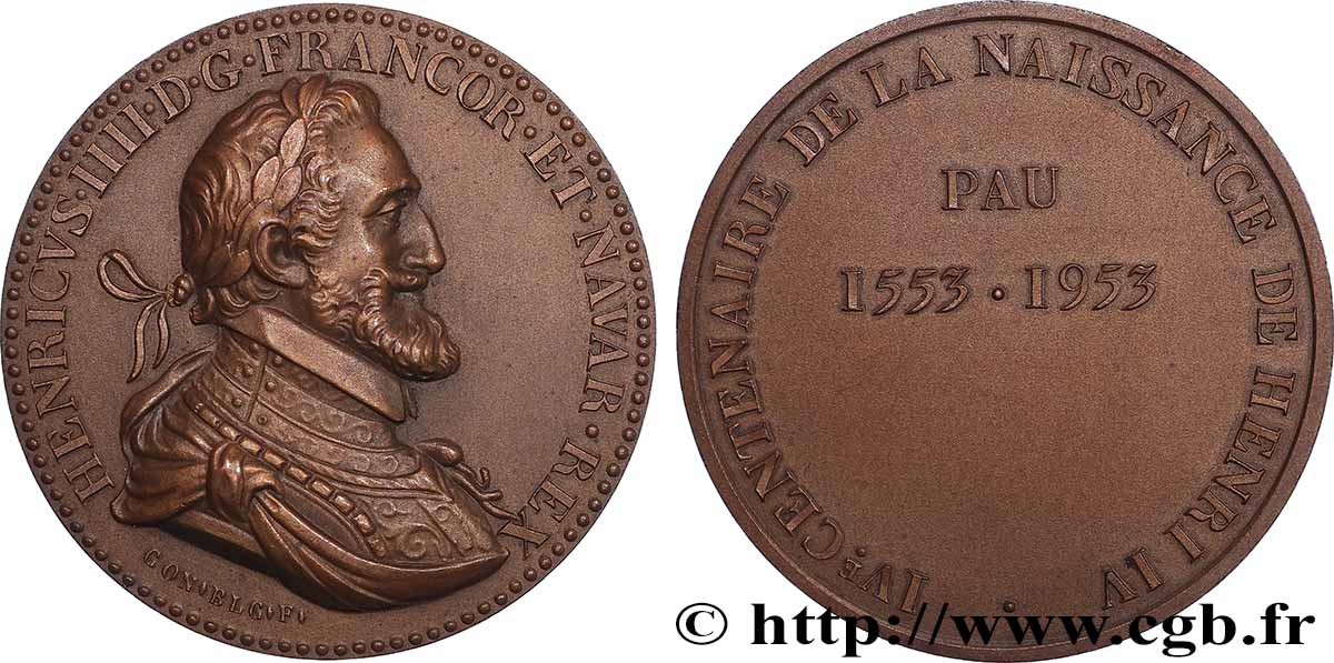 HENRY IV Médaille de récompense, IVe centenaire de la naissance d’Henri IV AU